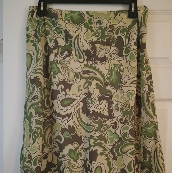 New York & Company Dresses & Skirts - New York & Company Green and Brown A-Line Skirt